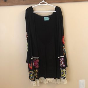 Judith March Cardigan with Hood, Size Medium.